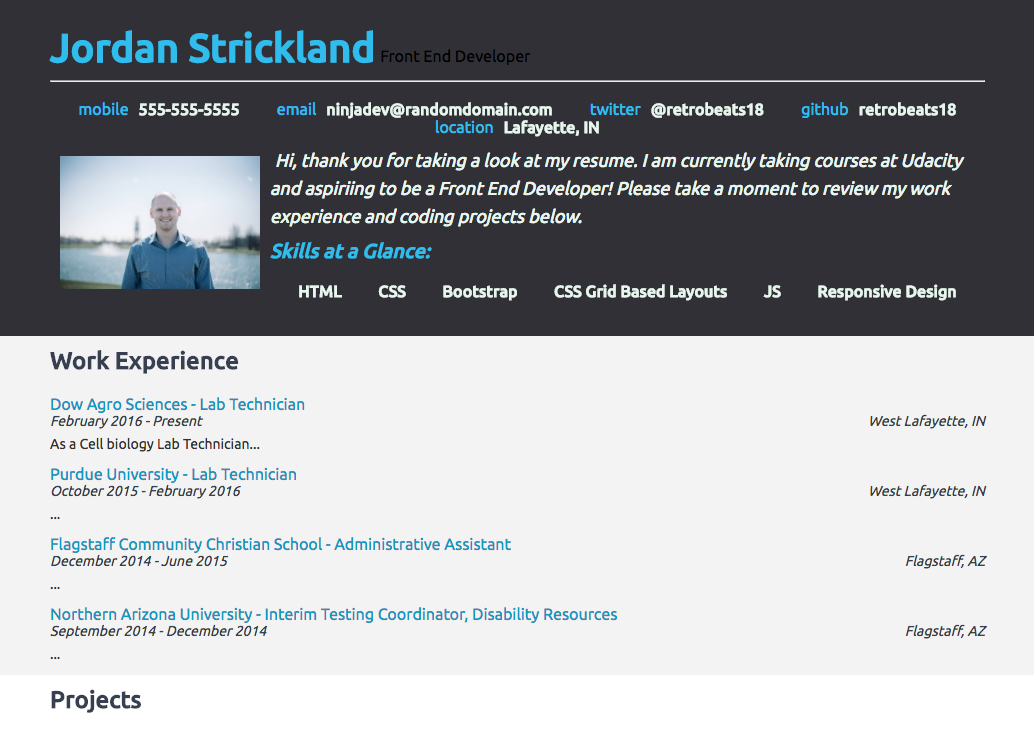 Interactive Resume Project Image